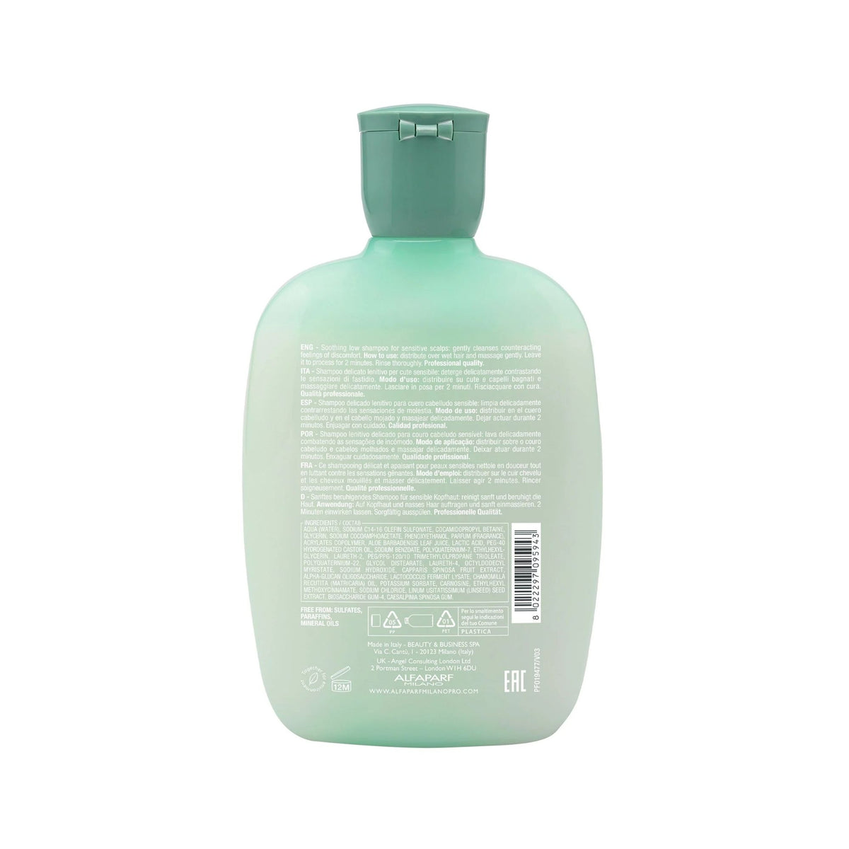 Alfaparf Milano 250ml Semi Di Lino Scalp Relief Calm Micelllar Shampoo x2