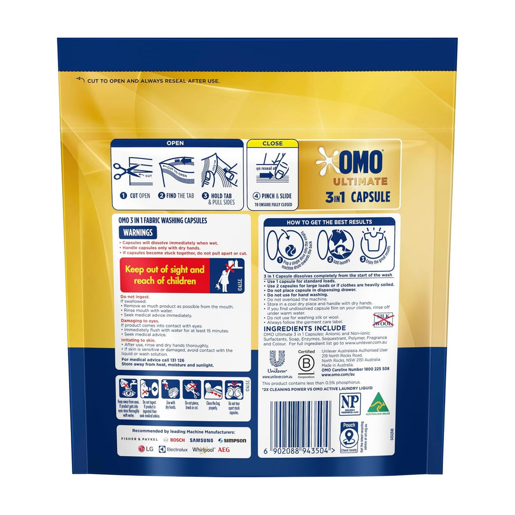 Omo Ultimate 3in1 x 17 Laundry Capsules x2