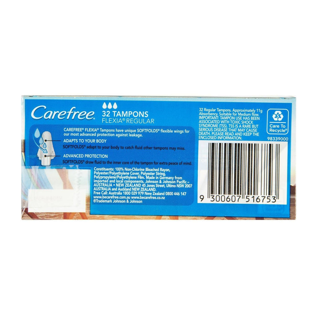 Carefree Soft Folds Regular Tampons 32pk x2