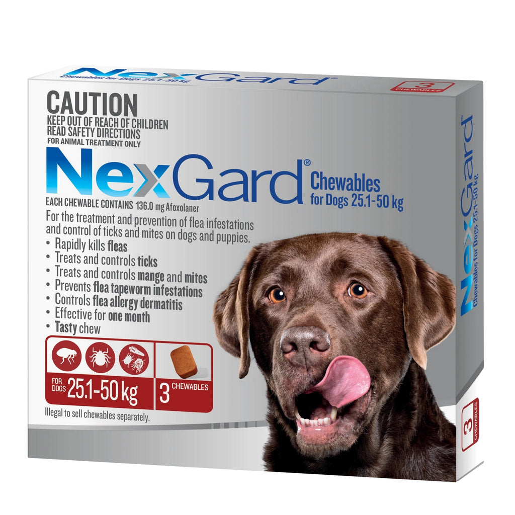 Nexgard XLarge Dogs 25.1 - 50kg Red 3pk