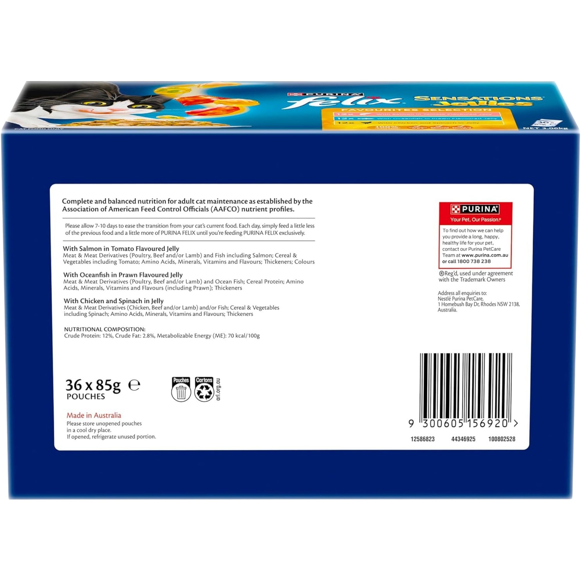 Felix Sensation Jellies Favourites Selection 36x85g x3