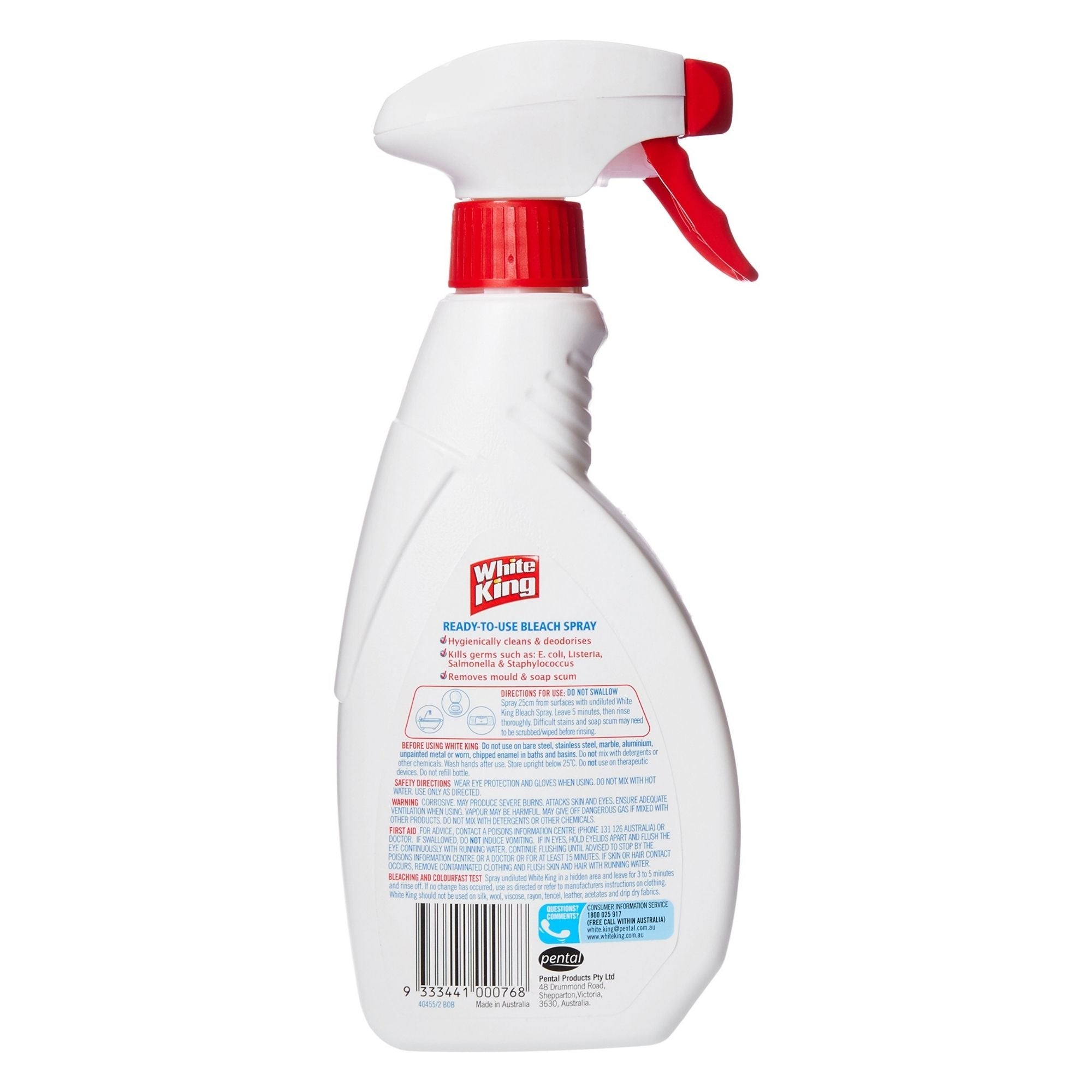 White King 500mL Lemon Bleach Spray  x6