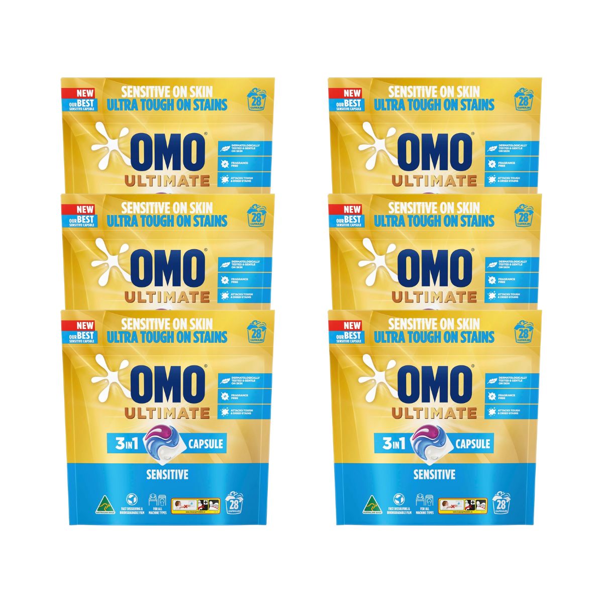 Omo Ultimate 3in1 Sensitive 168 Laundry Capsules