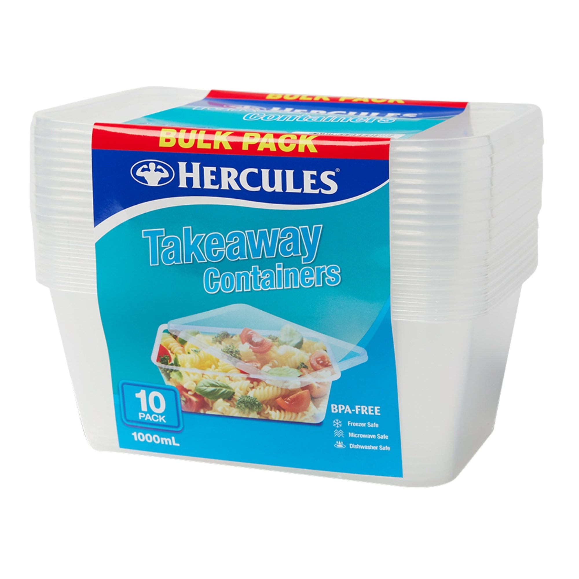Hercules Takeaway Food Containers 10pk x 1000ml x2