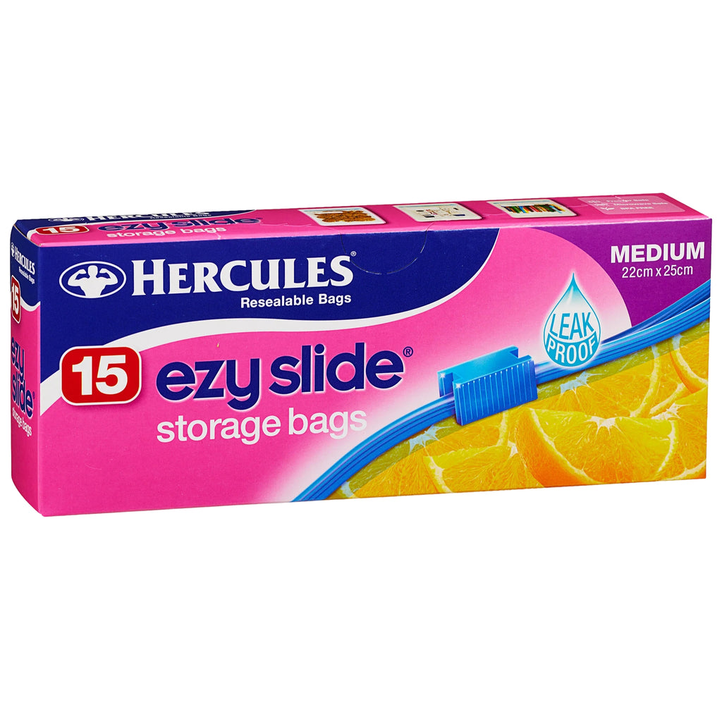 Hercules Ezy Slide Medium Storage Bags 15pk x10