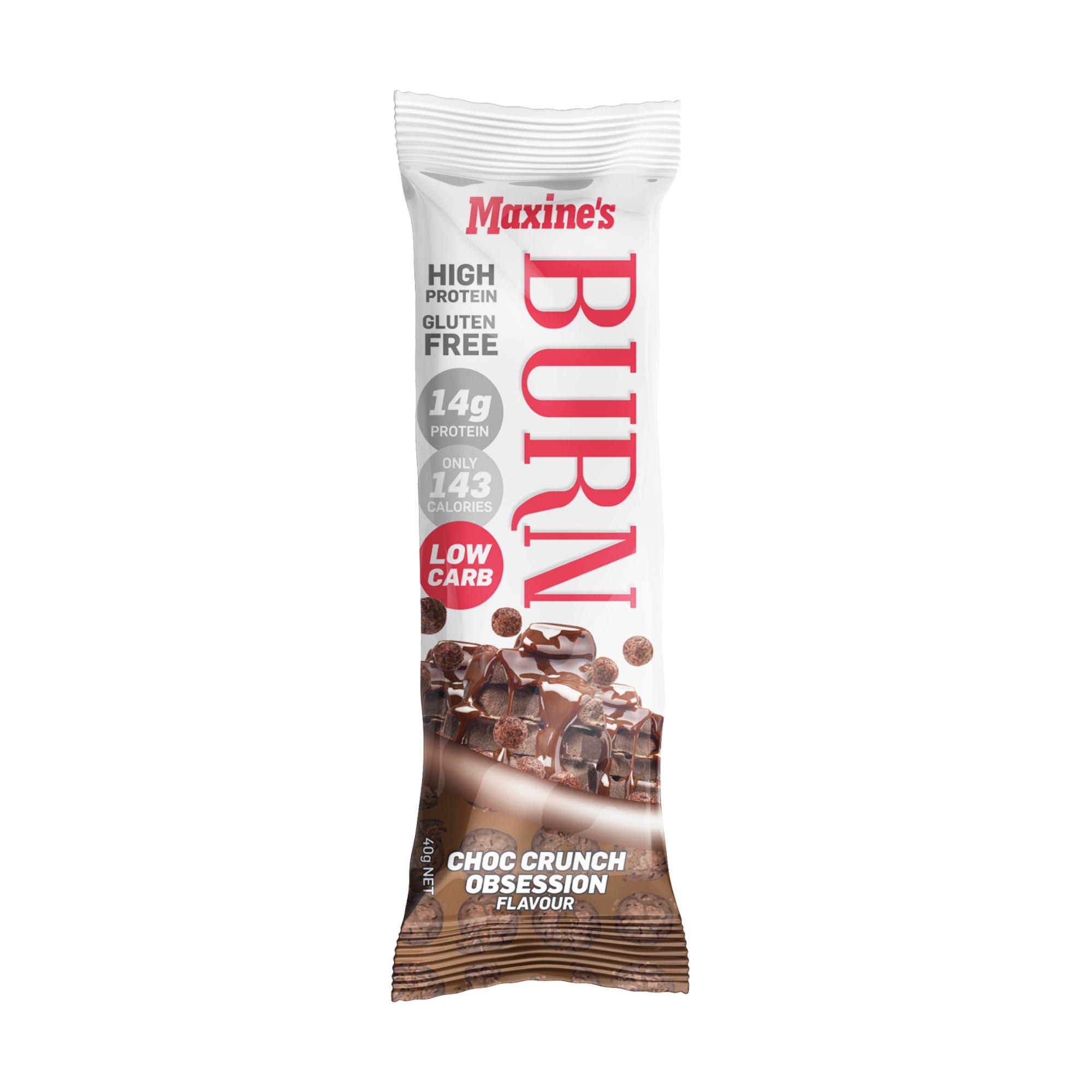 Maxines Burn Choc Crunch Obsession Bar 12x40g x3