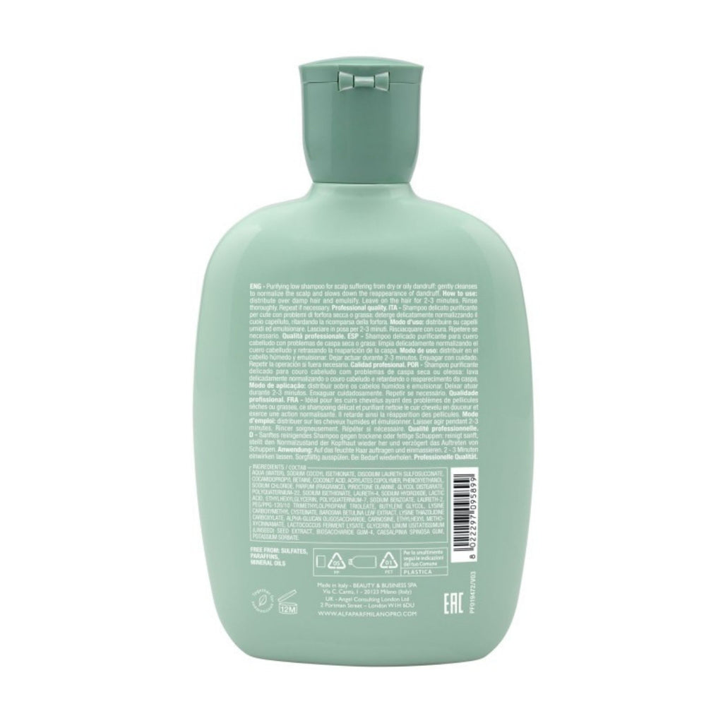 Alfaparf Milano 250ml Semi Di Lino Scalp Rebalance Balancing Low Shampoo x2