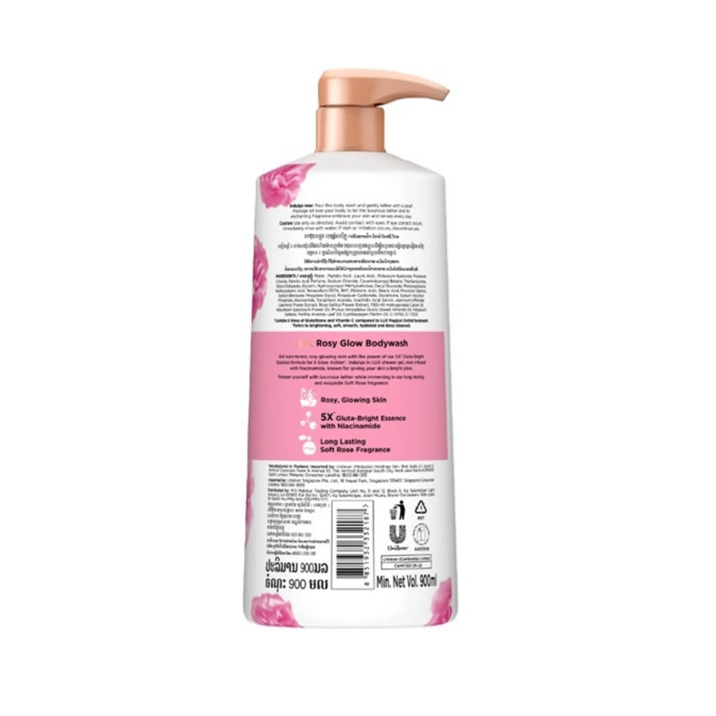 LUX 900mL Rosy Glow Body Wash x2