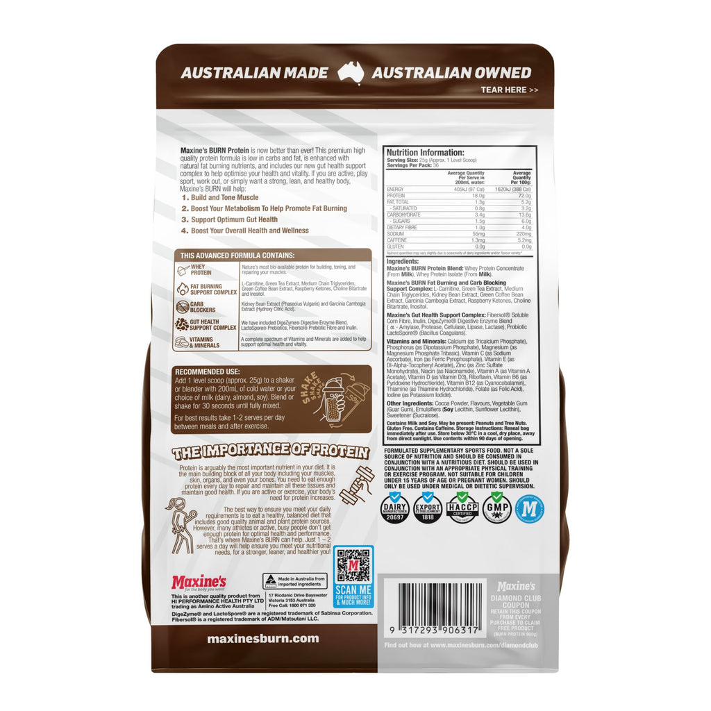 Maxines Burn Protein Choc Fudge Brownie 900g x2