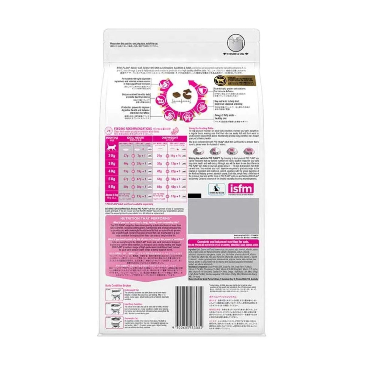Purina Pro Plan 1.5kg Sensitive Skin & Stomach Adult Cat Dry Food x2