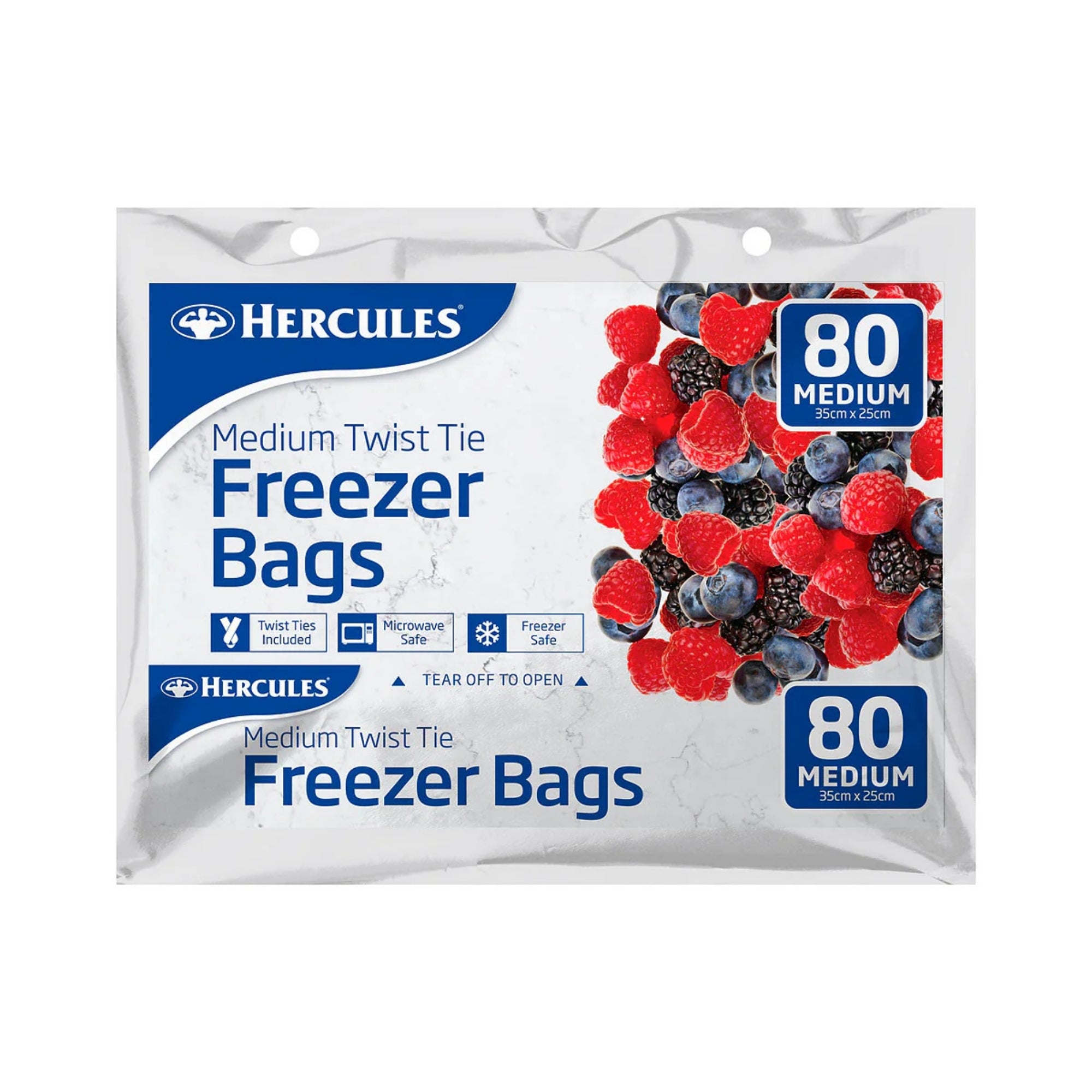 Hercules Tear-Off Freezer Bags Medium 80pk x4