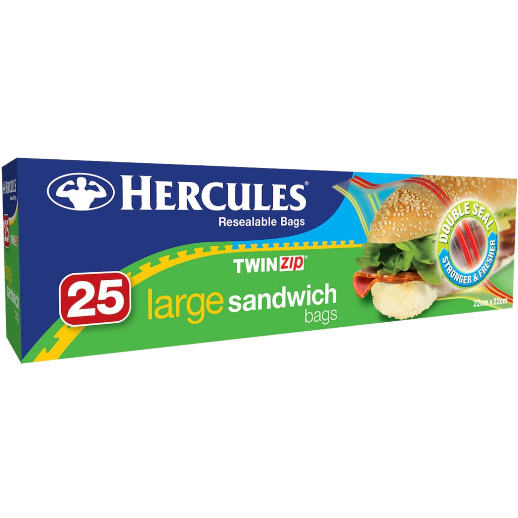 Hercules Large Sandwich Bags 25pk x5