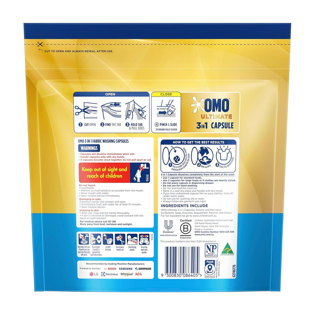 Omo Ultimate 3in1 Sensitive 140 Laundry Capsules