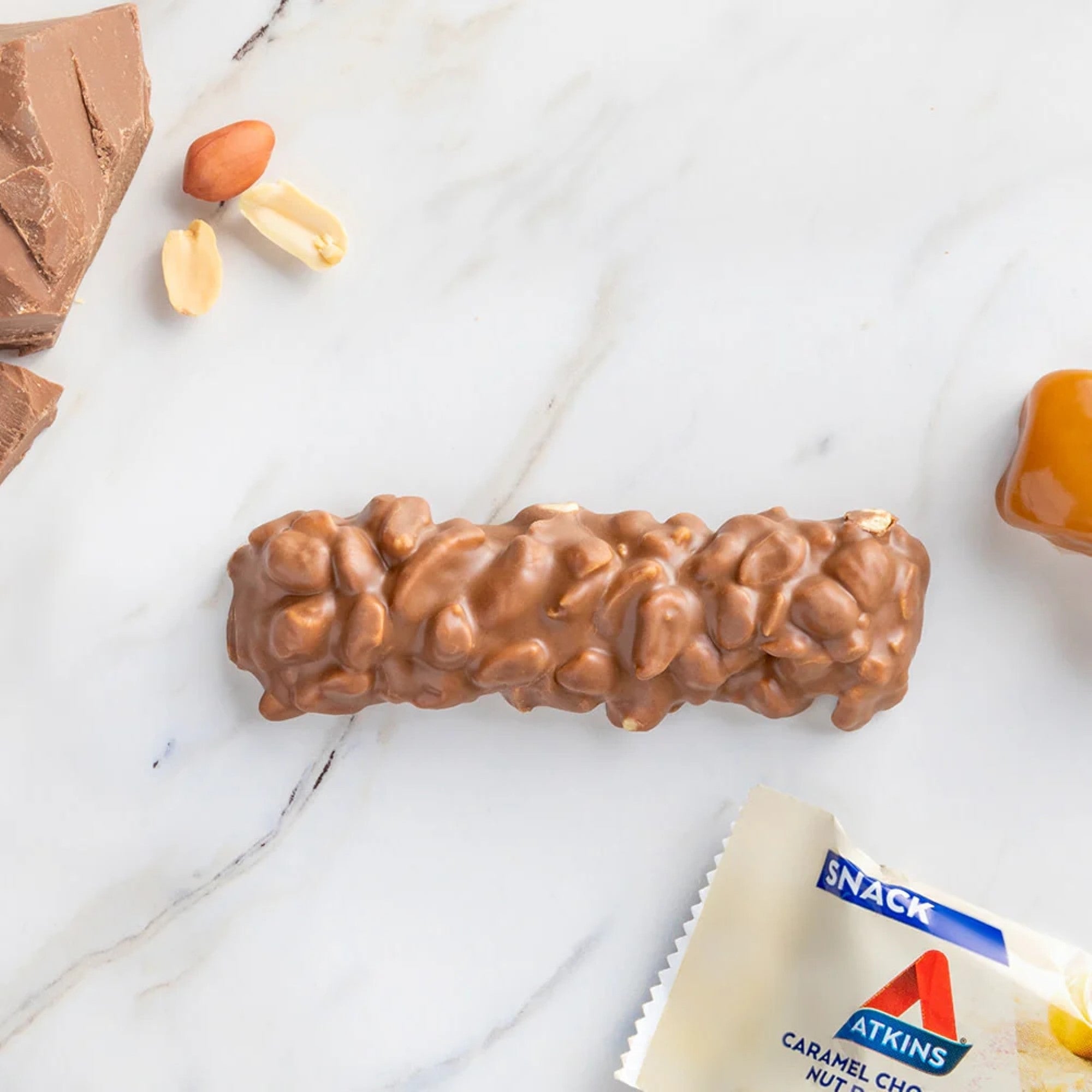 Atkins Caramel Chocolate Nut Roll Protein Snacks 5x44g x4