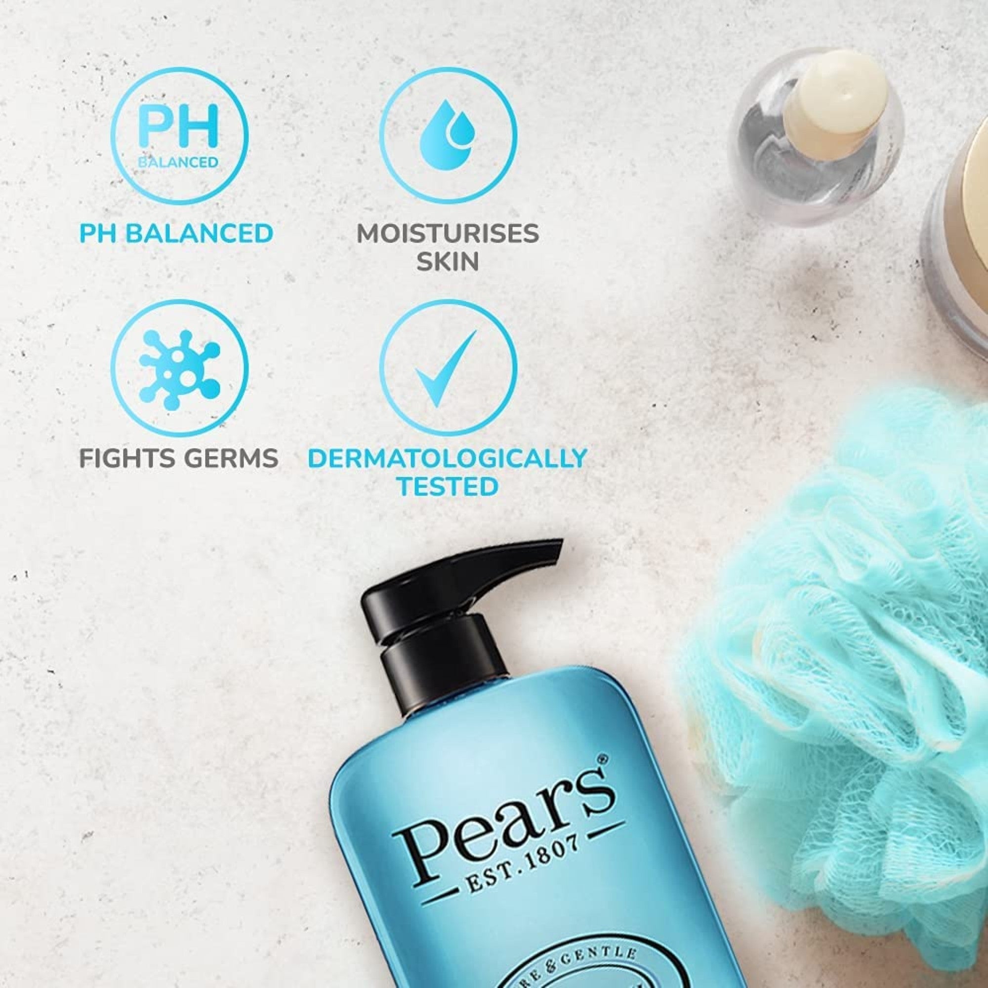 Pears Body Wash for Glowing Skin with Mint Extract 500mL x3