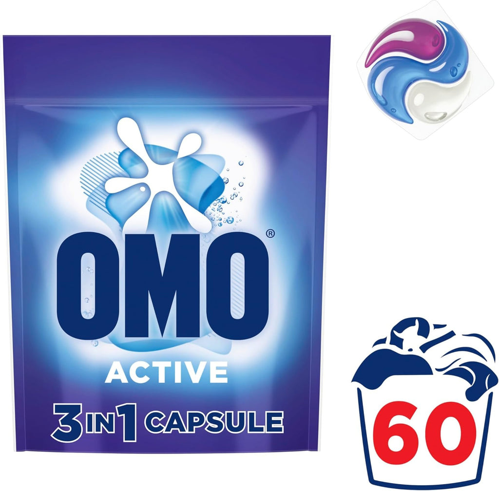 Omo 3 in 1 Active x 60 Laundry Capsules