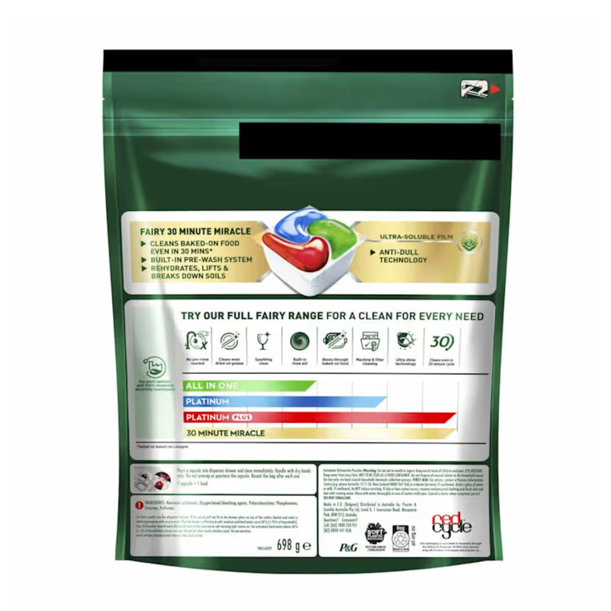 Fairy Platinum Plus Refreshing Herbal Breeze Dishwasher Tablets 140 Pack (2 x 70)