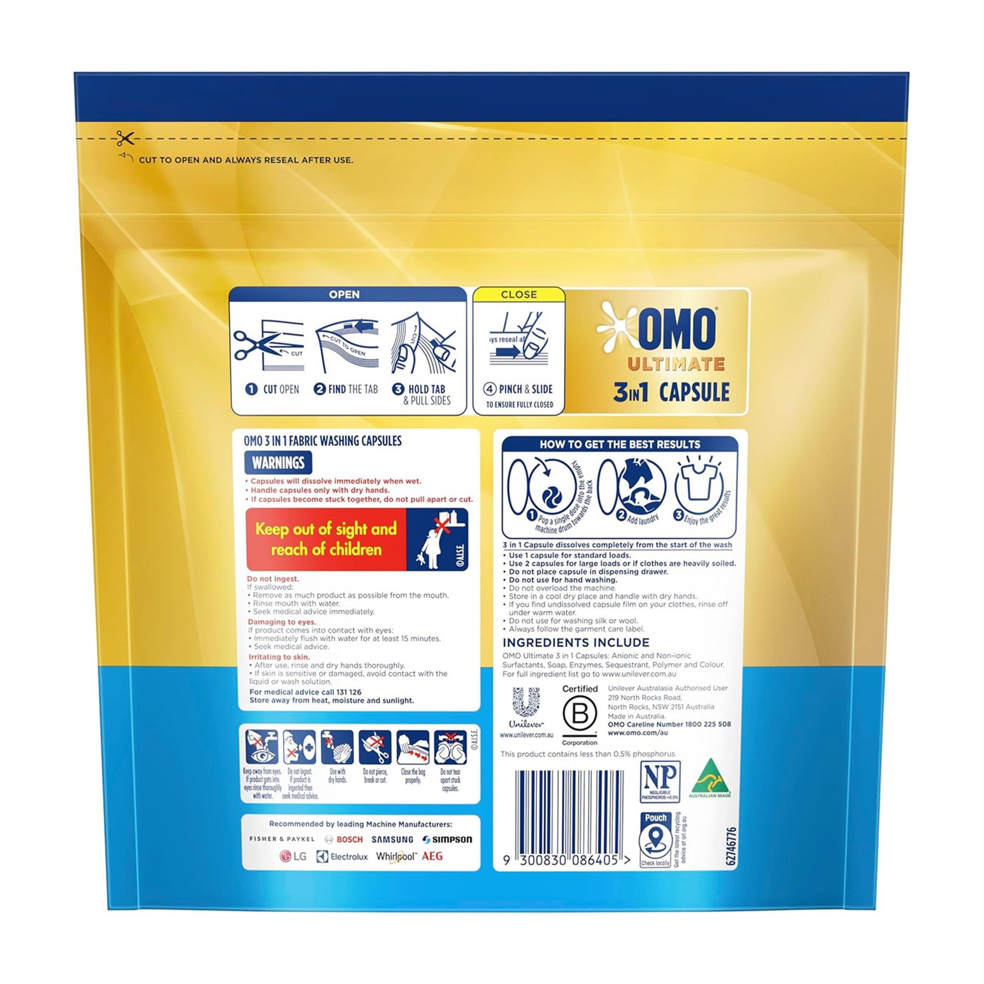 Omo Ultimate 3in1 Sensitive 112 Laundry Capsules
