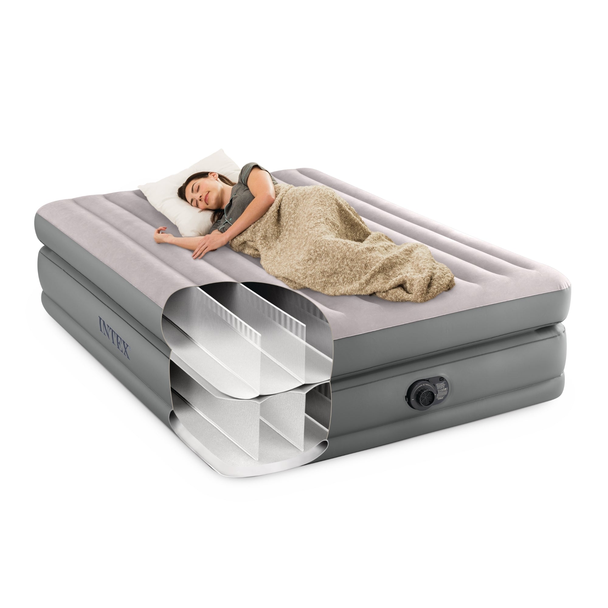 Intex Queen Comfort Elevated Airbed W/ Fiber-Tech