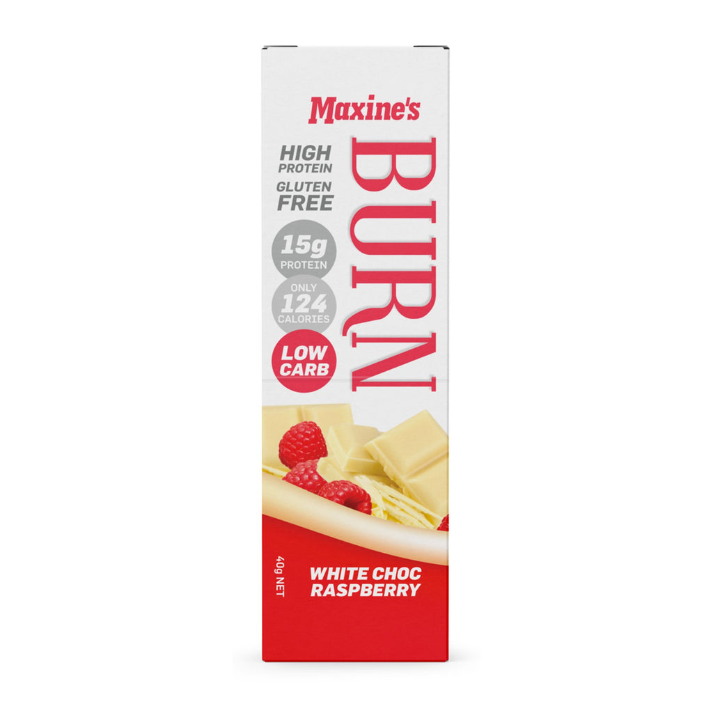 Maxines Burn White Choc Raspberry Bar 12x40g x2