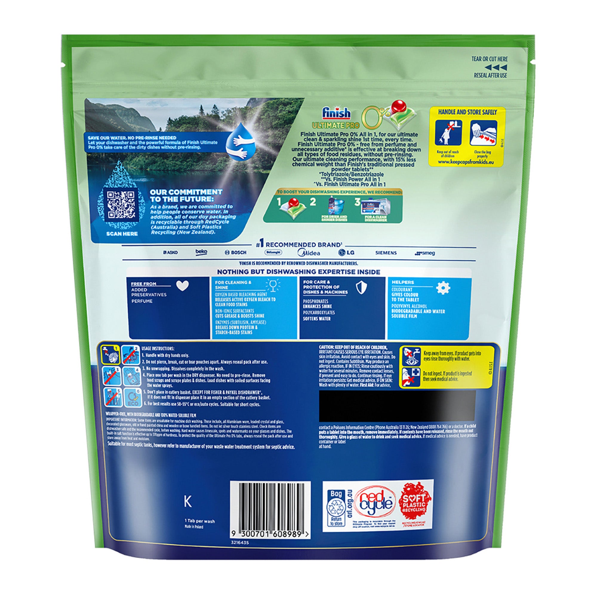 Finish Ultimate 0% Foam 480 Dishwasher Tablets