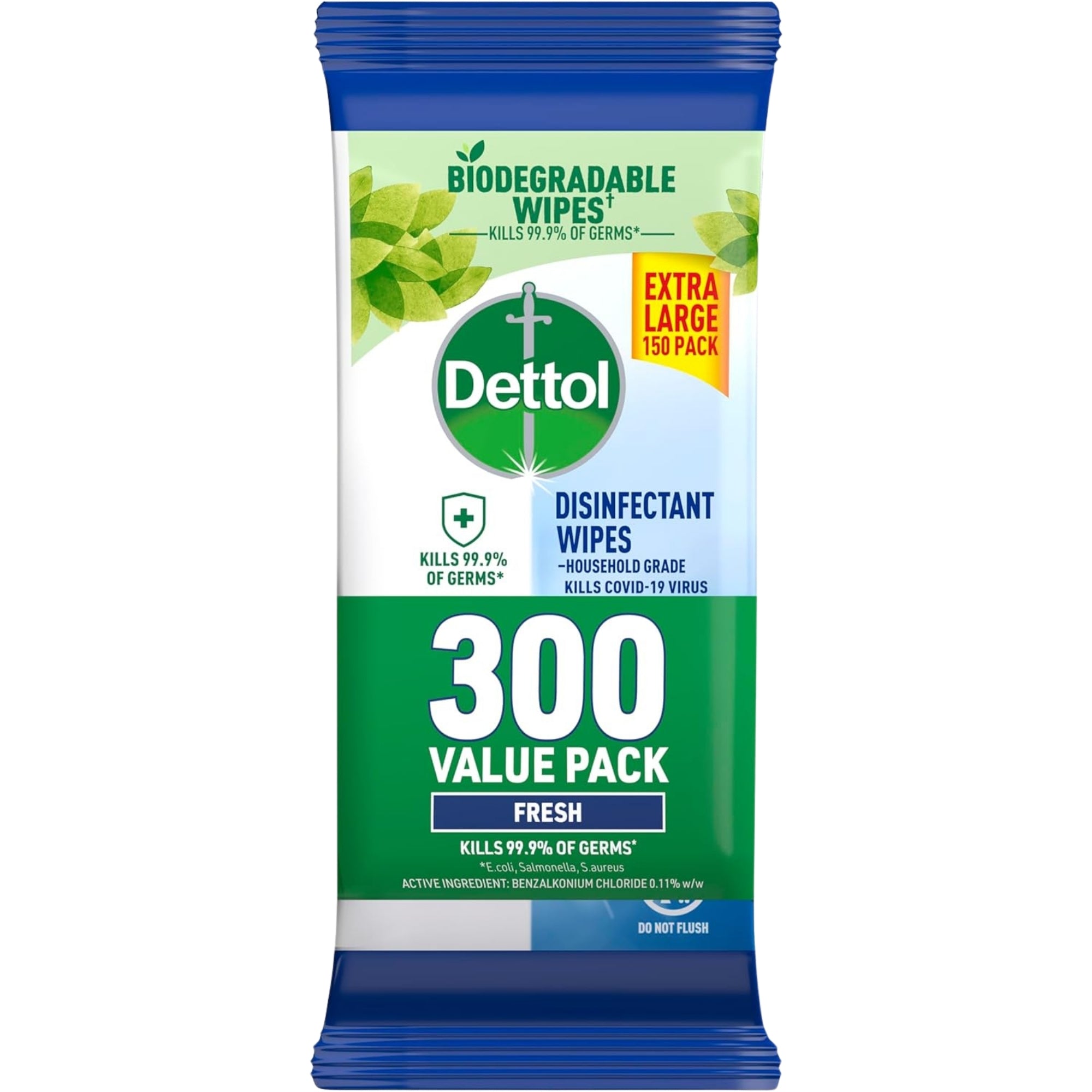 Dettol 600 x Disinfectant Wipes Fresh (300's x 2)