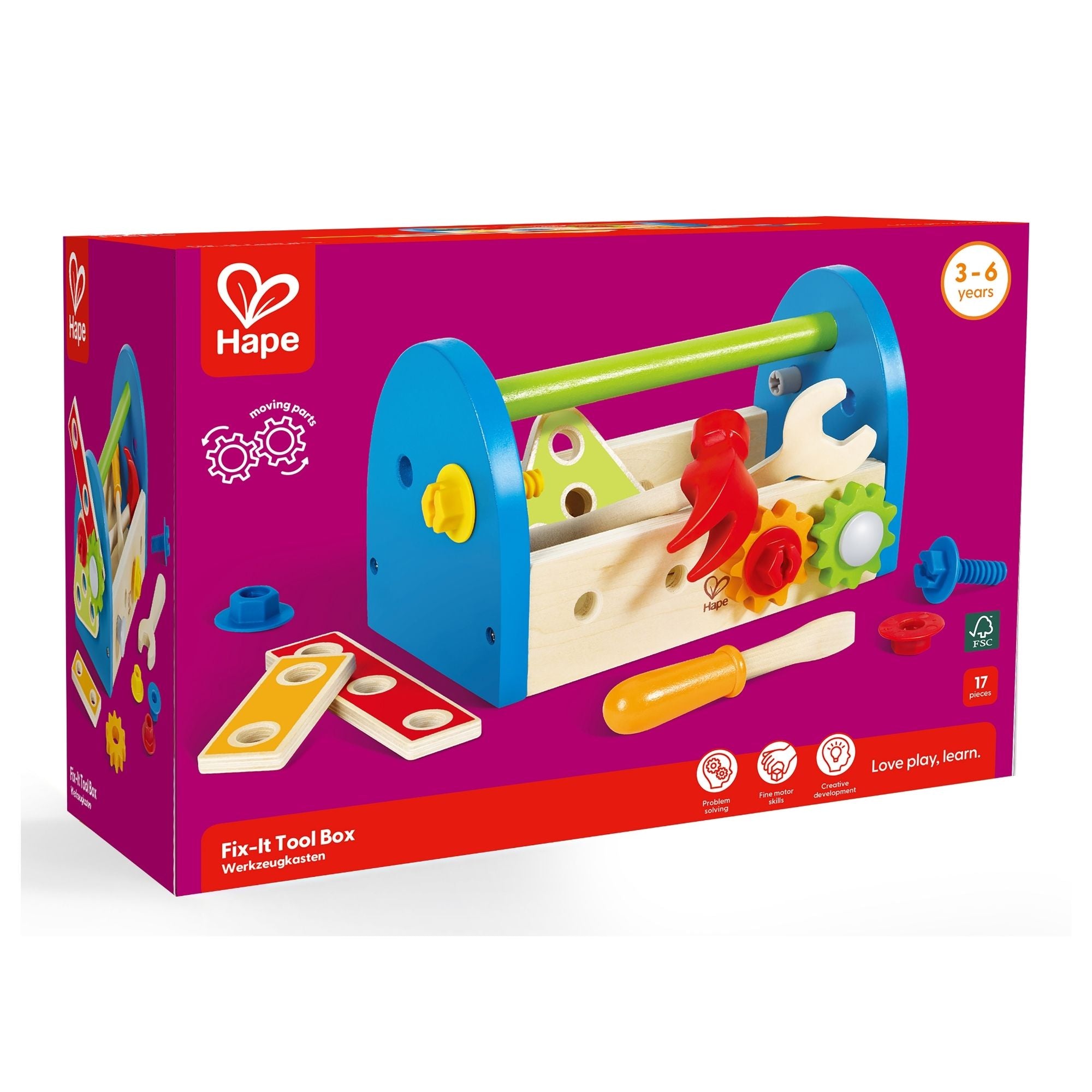 Hape 17pc Fix It Tool Box Set