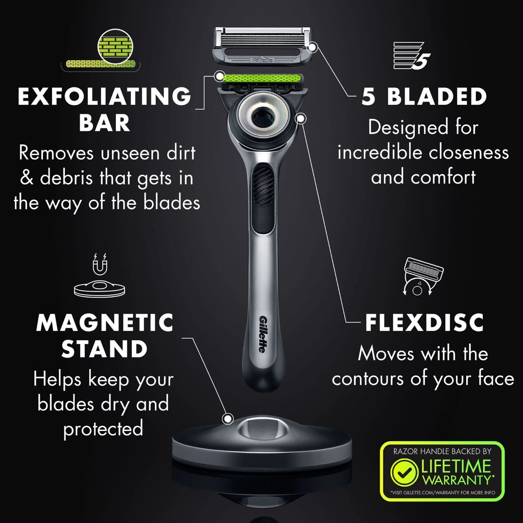 Gillette Labs Razor Handle +2 Cartridges & Magnetic Stand