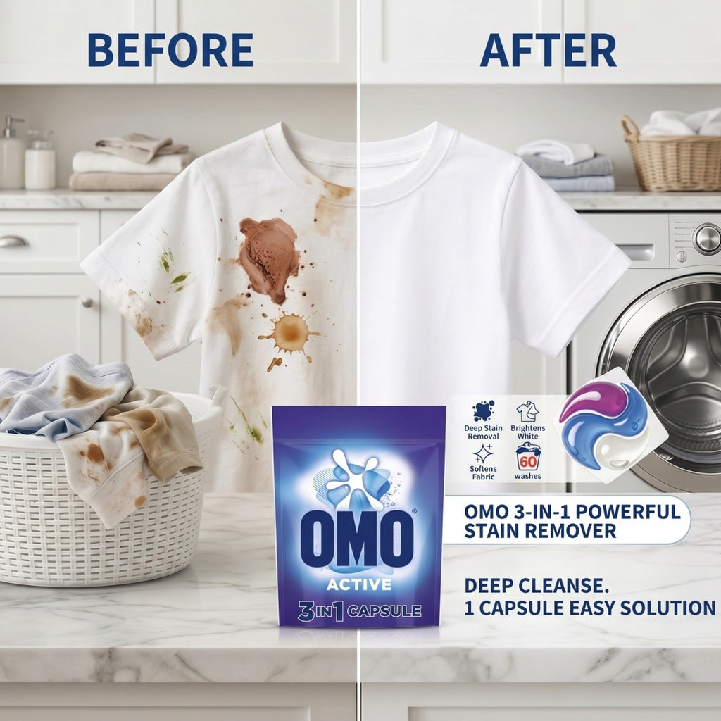 Omo 3 in 1 Active x 120 Laundry Capsules