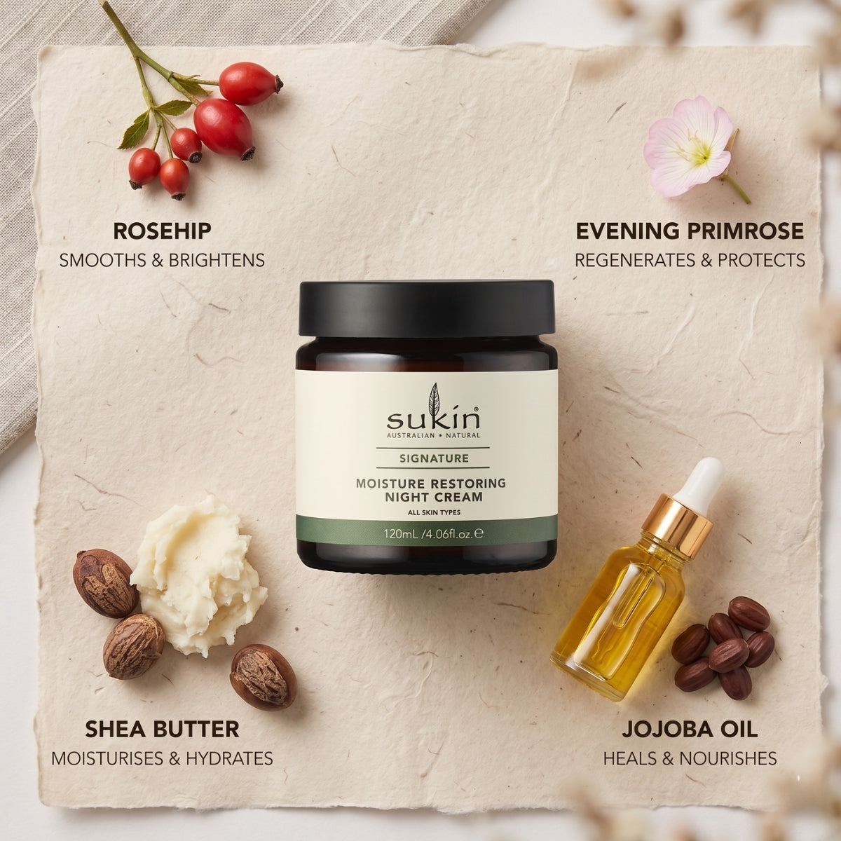 Sukin Moisture Restoring Night Cream 120ml x3