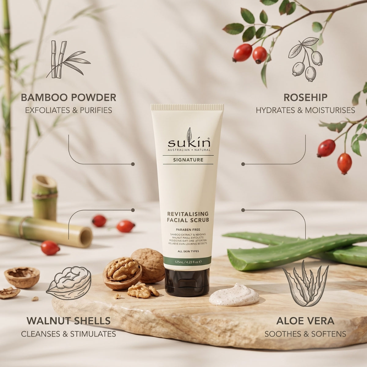 Sukin Revitalising Facial Scrub 125mL x3