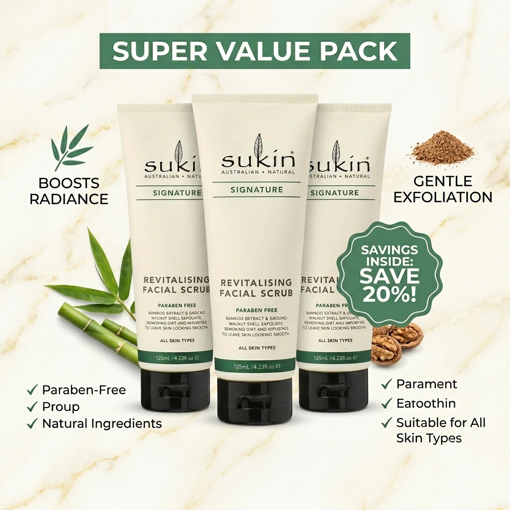 Sukin Revitalising Facial Scrub 125mL x3