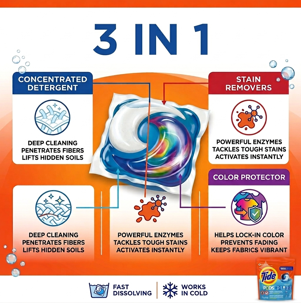 Tide 3 in 1 Clean Breeze x  112 Laundry Pods
